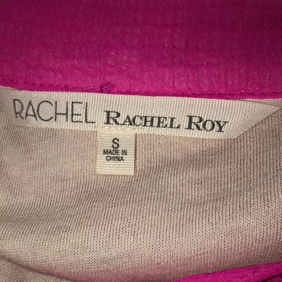 Rachel Rachel Roy Fuchsia With Orange Lace Accent Trim Spaghetti Strap Dress - Picture 9 of 11